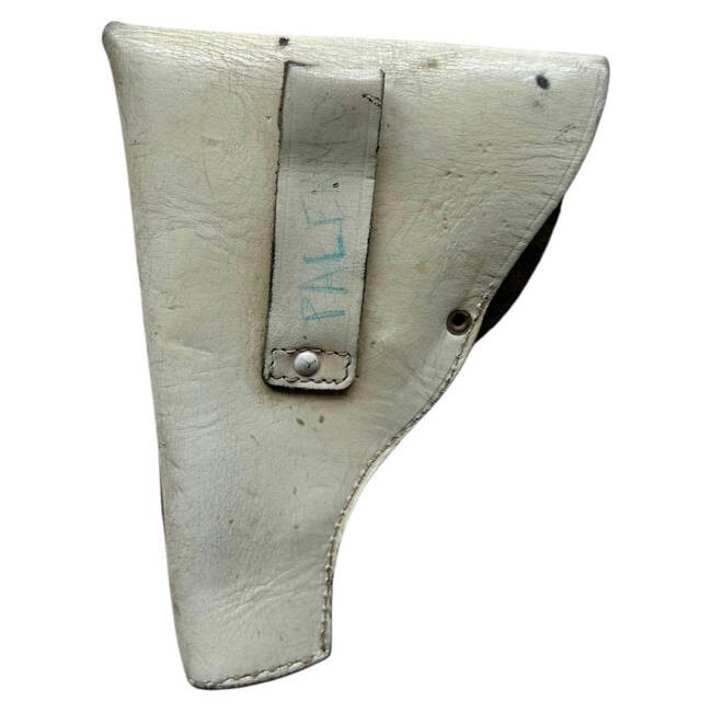 ITALIAN ARMY WHITE LEATHER HOLSTER USED