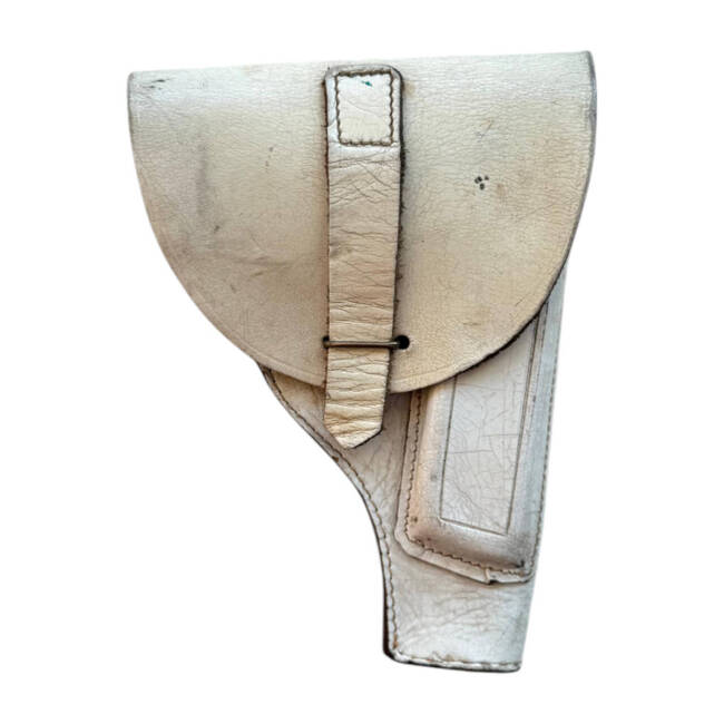 ITALIAN ARMY WHITE LEATHER HOLSTER USED