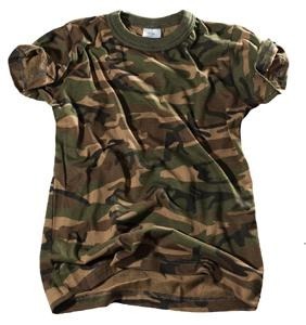 KIDS T-SHIRT US WOODLAND CAMO 