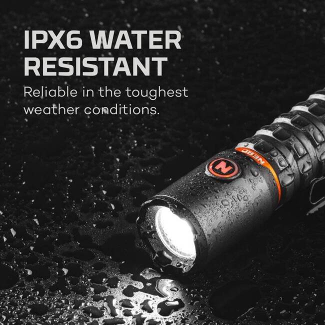 LED flashlight Nebo Torchy 2K, battery, 2000lm, 3 brightness steps, turbo function and flashing light, aluminum, IP66, grey