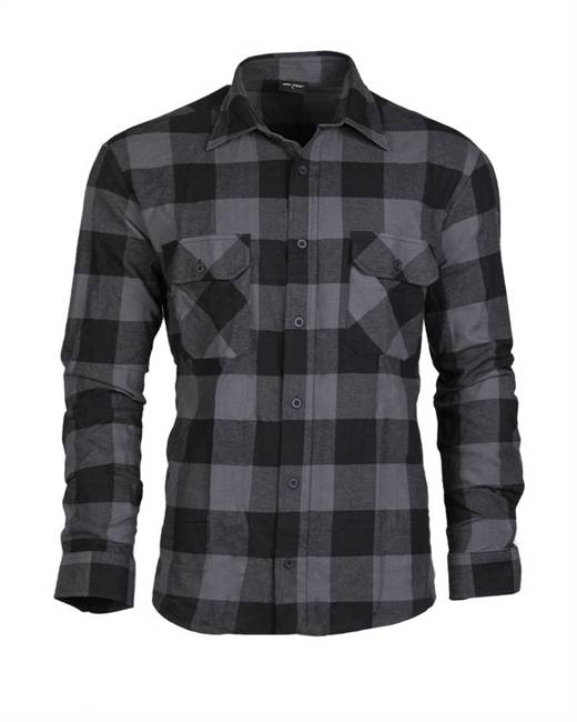 LIGHT FLANNEL SHIRT - Mil-Tec® - BLACK/GREY