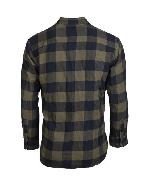 LIGHT FLANNEL SHIRT - Mil-Tec® - BLACK/OD GREEN