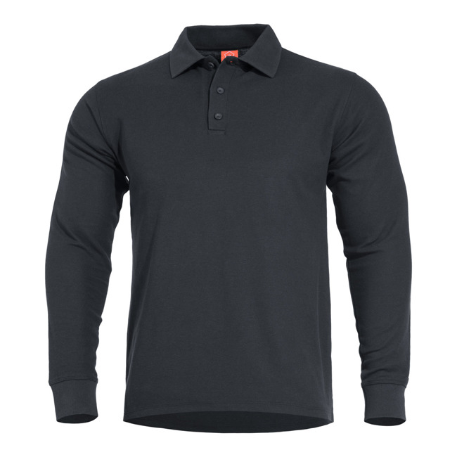 LONG SLEEVE POLO SHIRT - "ANIKETOS" - PENTAGON® - BLACK