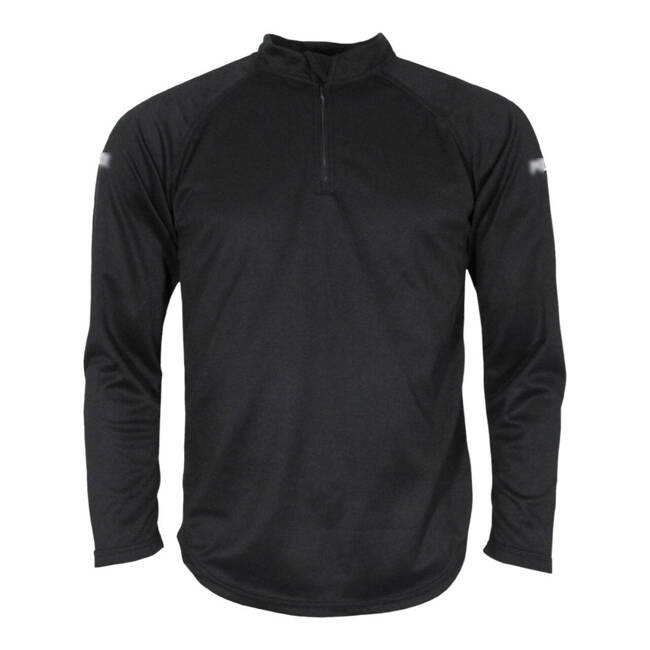 LONG-SLEEVED BLACK FUNCTIONAL SHIRT, WITH ZIP - MILITARY SURPLUS FROM BRITISH ARMY - USED