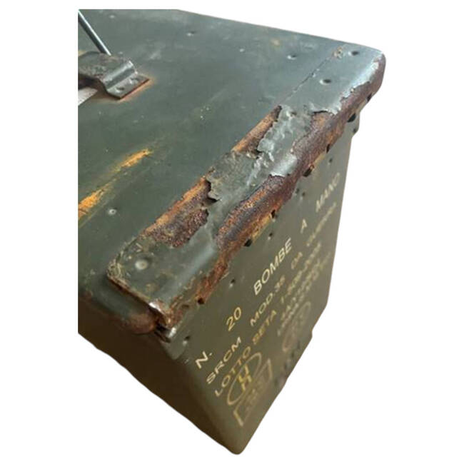 METAL AMMUNITION BOX - MILITARY SURPLUS FROM THE ITALIAN ARMY - USED