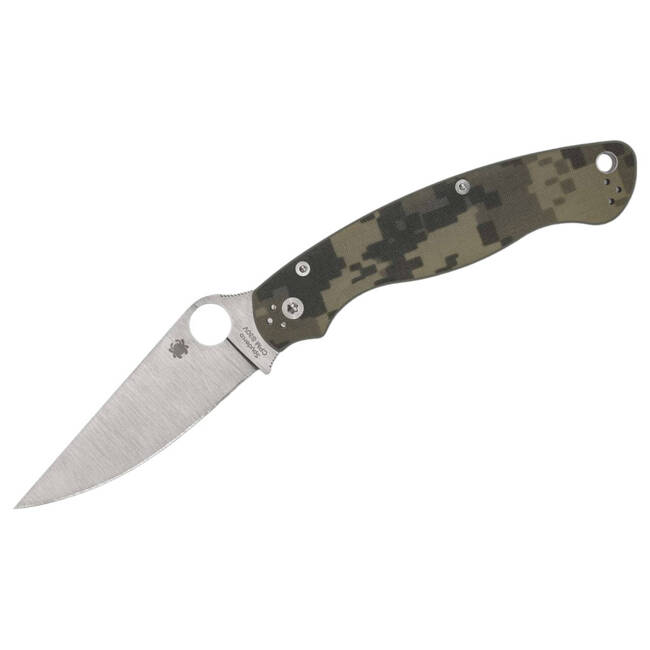 MILITARY 2 G10 DIGITAL CAMO PLAINEDGE - POCKET KNIFE - SPYDERCO