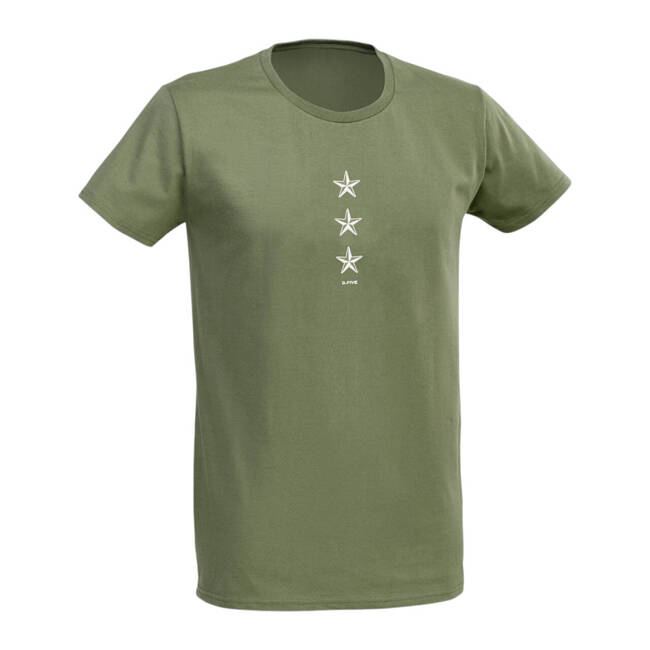 MILITARY RANK PRINTED COTTON T-SHIRT - CAPE - GREEN OD - DEFCON5