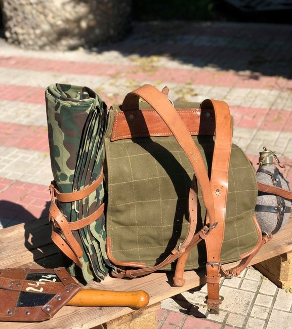 Military Olive Romanian Retro Rucksack - RSR Romanian army - in good condition