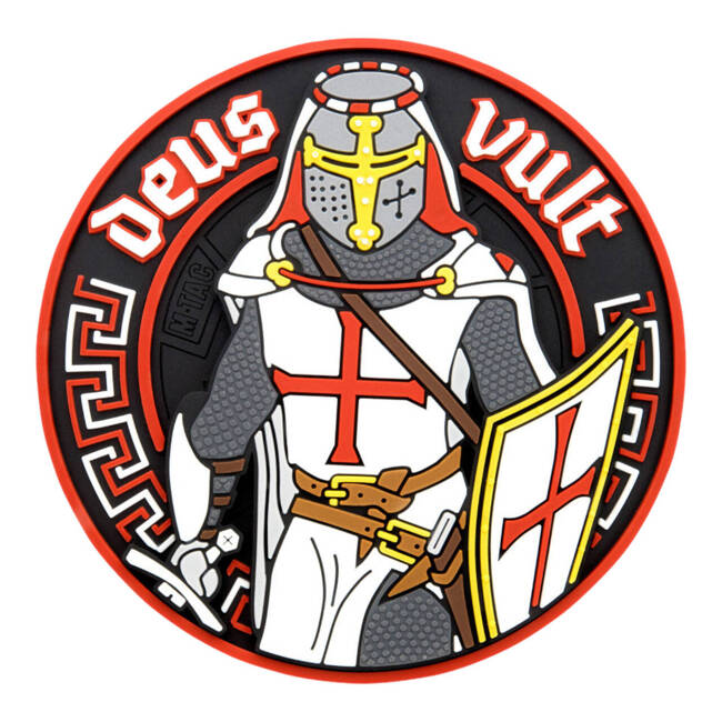 PATCH DEUS VULT 3D PVC - WHITE/RED - M-TAC