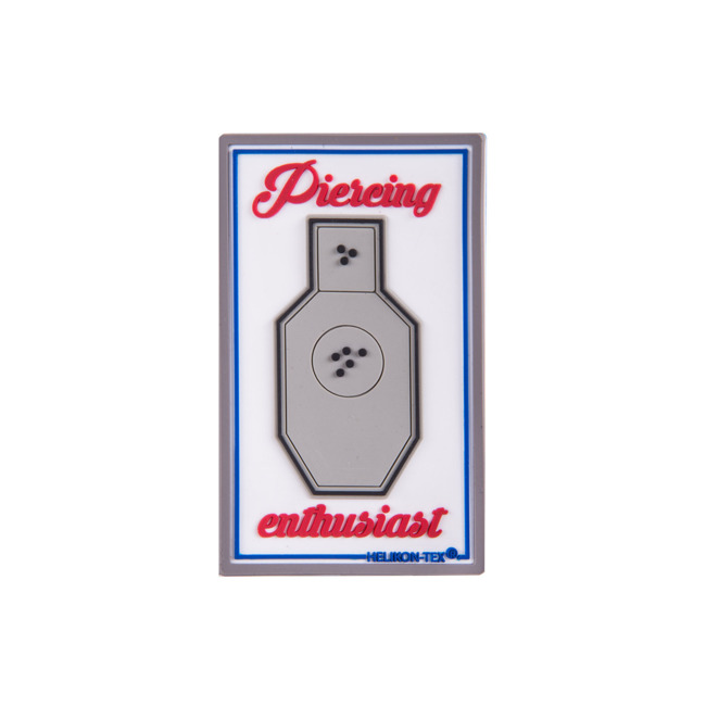 "PIERCEING ENTHUSIAST" PATCH - PVC - WHITE