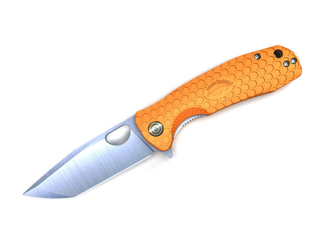 POCKET KNIFE TANTO FLIPPER - Honey Badger® - ORANGE - MEDIUM