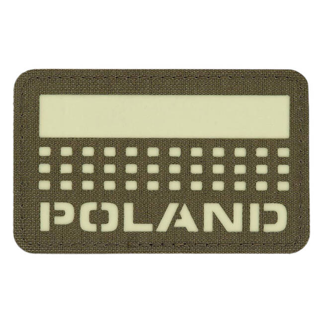 POLAND PATCH (with flag) - 50 x 80 mm - LASER CUT - RANGER GREEN/GID - M-TAC