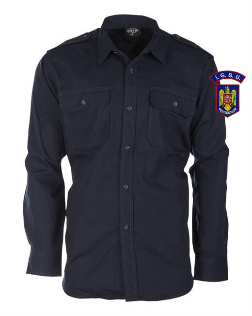 RIPSTOP COTTON SHIRT - FIRE FIGHTERS - IGSU - NAVY BLUE - MIL-TEC