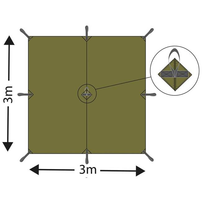 RIPSTOP TARPAULIN - "Tarp Extreme" - 300 x 300 CM - MFH® - BUNDESWEHR CAMOUFLAGE