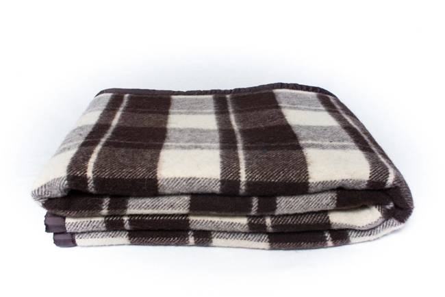 Romanian wool blanket, 140x200cm, brown - beige natural 