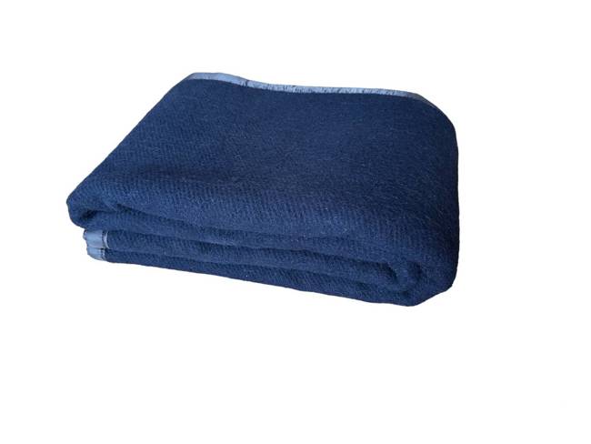 Romanian wool blanket, 150x200cm, navy blue  