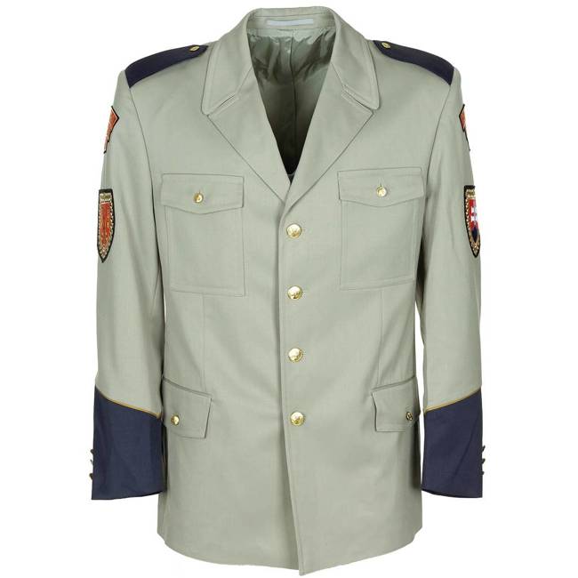 SLOVAK UNIFORM JACKET - "Wache Präsident" - LIGHT GREEN - MILITARY SURPLUS - LIKE NEW