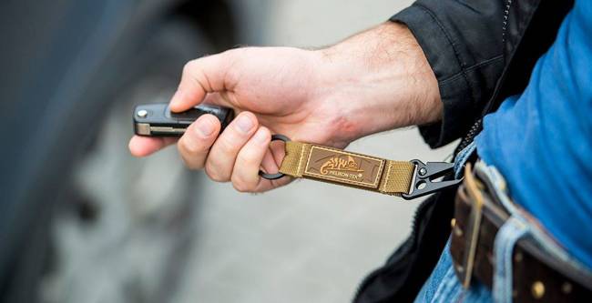 SNAP HOOK KEYCHAIN WITH LOGO - NYLON - Helikon-Tex® - BLACK