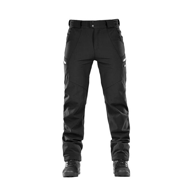 SOFTSHELL TACTICAL WINTER TROUSERS, BLACK - M-TAC