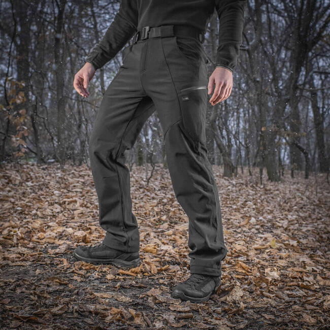 SOFTSHELL TACTICAL WINTER TROUSERS, BLACK - M-TAC