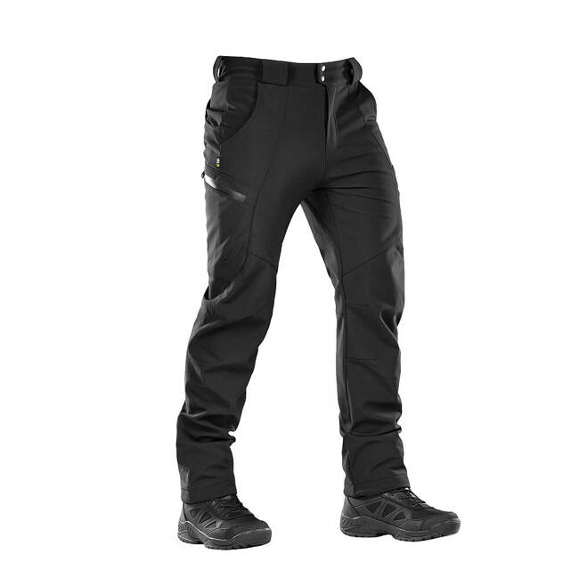 SOFTSHELL TACTICAL WINTER TROUSERS, BLACK - M-TAC