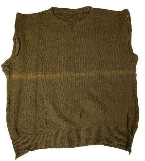 SWEATER KNITTED VEST M85 - ROMANIAN ARMY - OD - MILITARY SURPLUS - USED