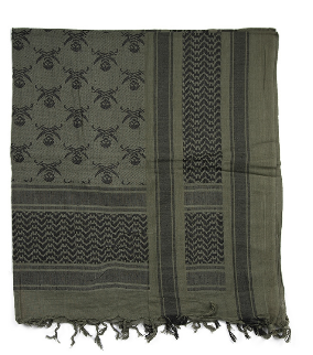 Shemagh scarf - od/black skull