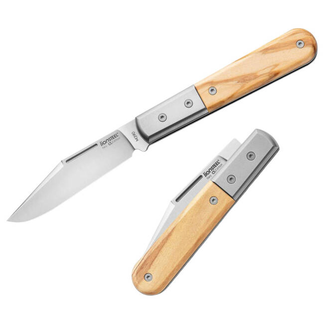 "Shuffler Barlow Canvas Olive Wood" POCKET KNIFE - LionSteel