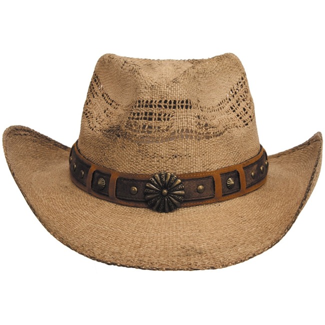 Strawhat, "Colorado", brown, w/hatband, one size fits all