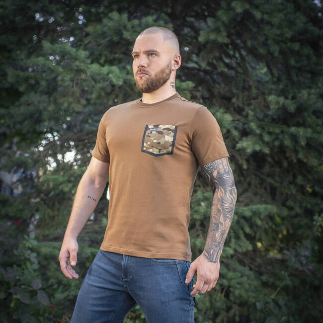 T-SHIRT 93/7 WITH POCKET - COYOTE BROWN - M-TAC