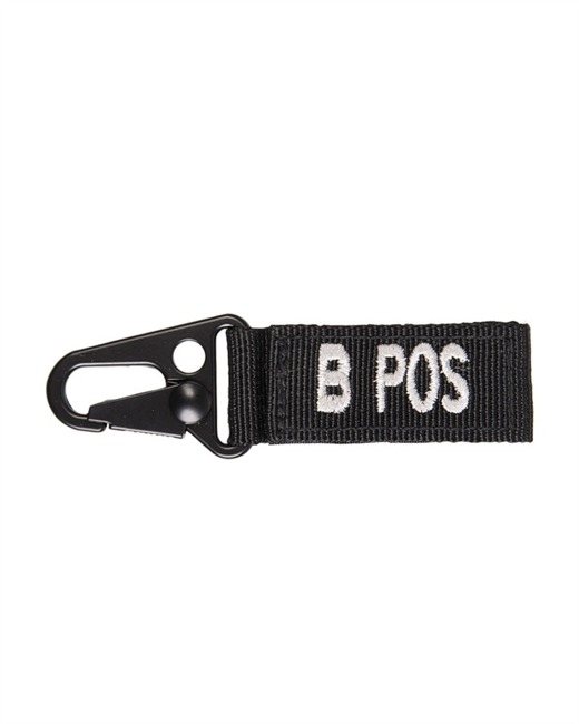 TACT. KEYHOLDER - BLOOD B pos - 5 PC./PACK -  BLACK 