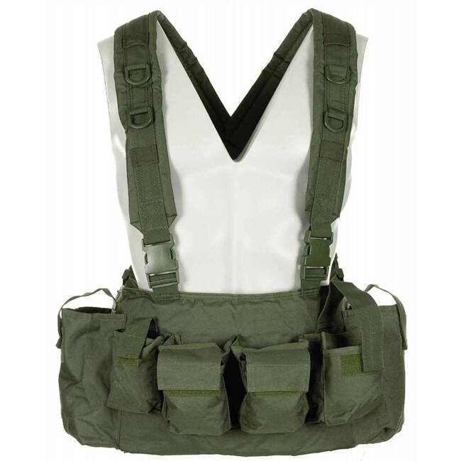 TACTICAL CHEST RIG WITH 9 POCKETS, GREEN OD - MFH