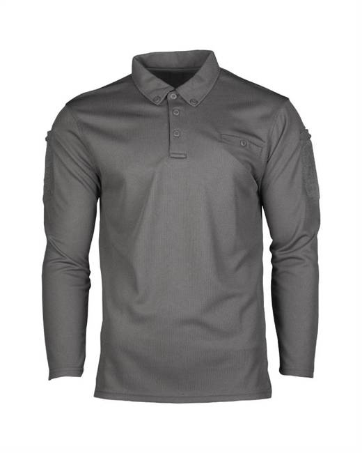 TACTICAL POLO SHIRT WITH LONG SLEEVES - QUICK DRYING - Mil-Tec® - URBAN GREY