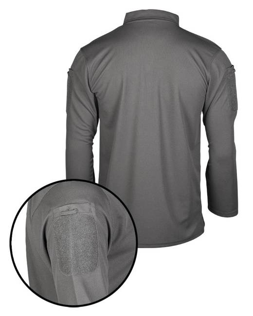 TACTICAL POLO SHIRT WITH LONG SLEEVES - QUICK DRYING - Mil-Tec® - URBAN GREY