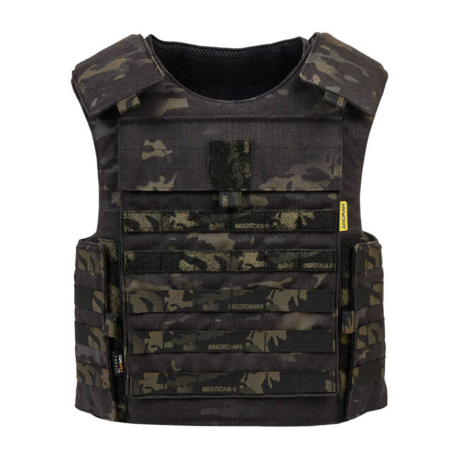 TACTICAL SOFT ARMOR VEST WITH “MOLLE” SYSTEM - TACTICAL II - FR/BK/SH - ANORAK - MULTICAM BLACK