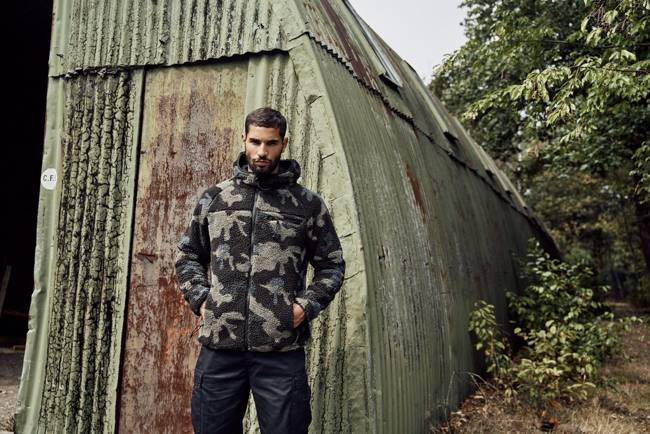 TEDDYFLEECE WORKER JACKET - DARK CAMO - BRANDIT