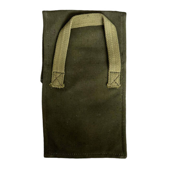 TEXTILE POUCH - OLIVE GREEN - MILITARY SURPLUS ROMANIAN ARMY - IN GOOD CONDITION