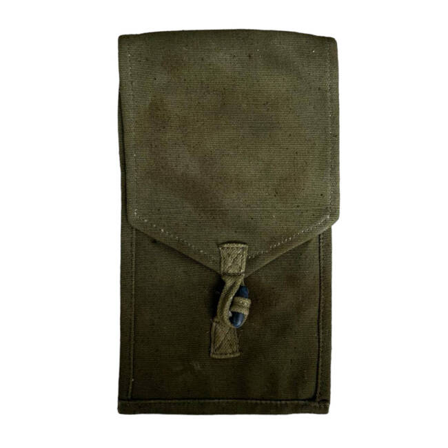 TEXTILE POUCH - OLIVE GREEN - MILITARY SURPLUS ROMANIAN ARMY - IN GOOD CONDITION