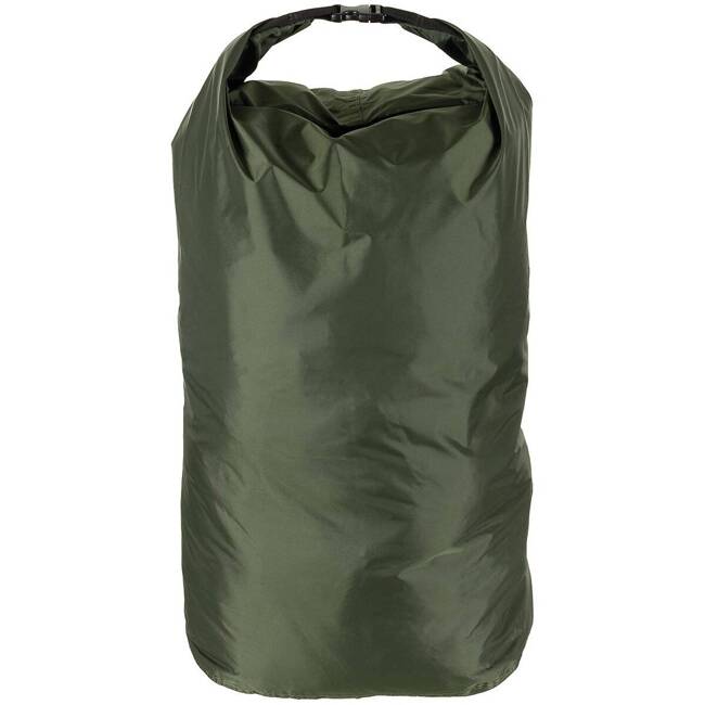 TRANSPORT BAG "DRYBAG", GREEN OD - 22 L - MILITARY SURPLUS FROM BRITISH ARMY - LIKE NEW