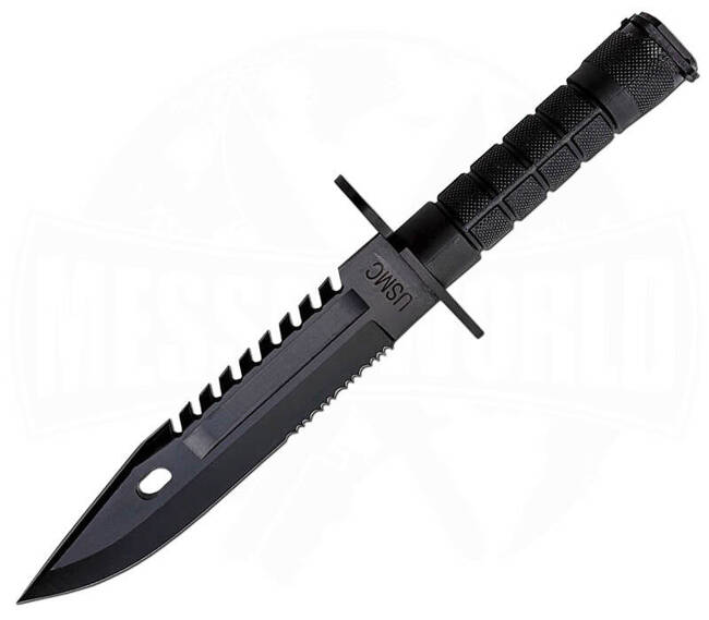 USMC M-9 Bayonet fixed blade knife, black - United Cutlery