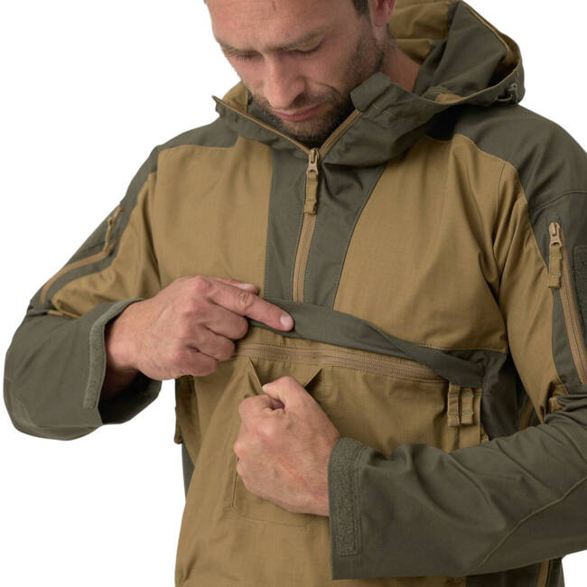 Unisex Tracer Anorak Jacket - Polycotton Stretch Ripstop - Coyote - Helikon Tex