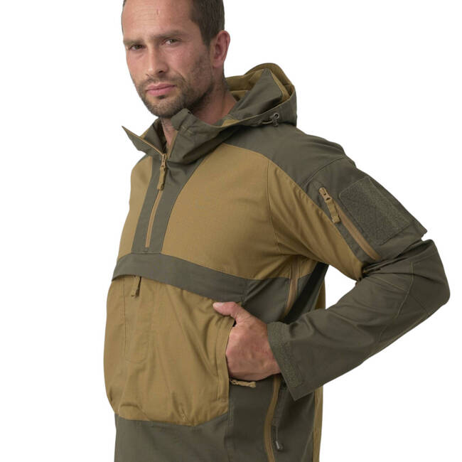 Unisex Tracer Anorak Jacket - Polycotton Stretch Ripstop - Coyote - Helikon Tex