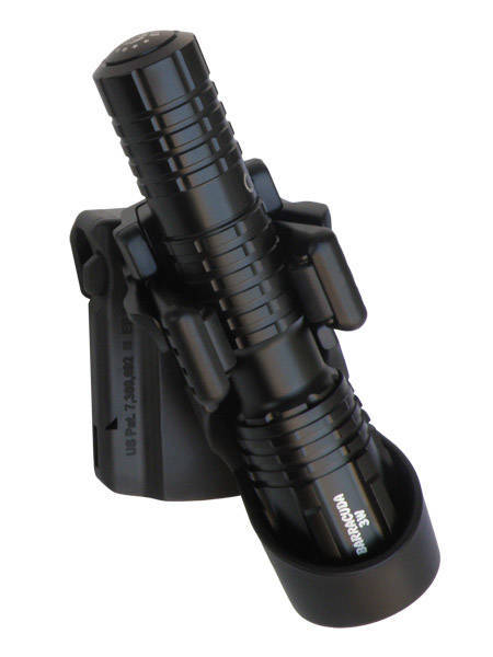 Universal swiveling holder for flashlight - Black