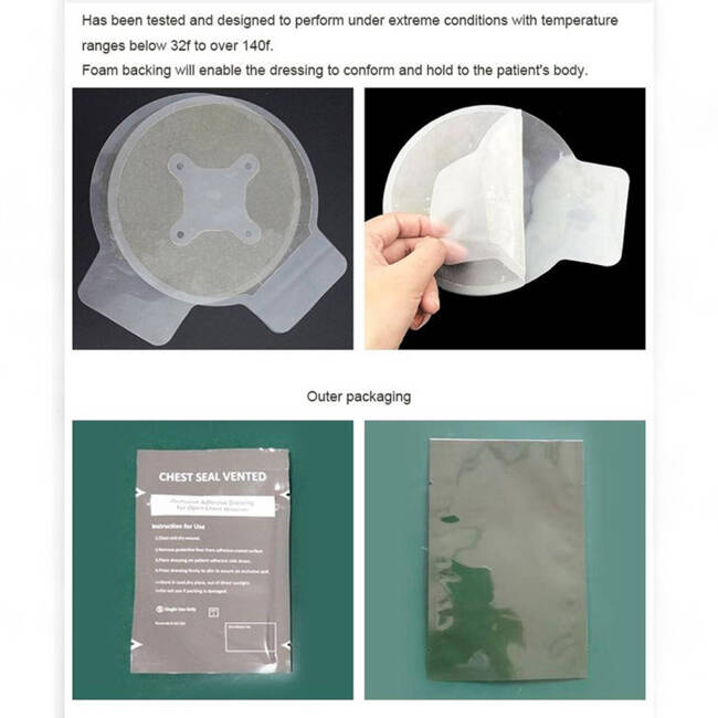 Ventilated chest seal for emergency wound care 