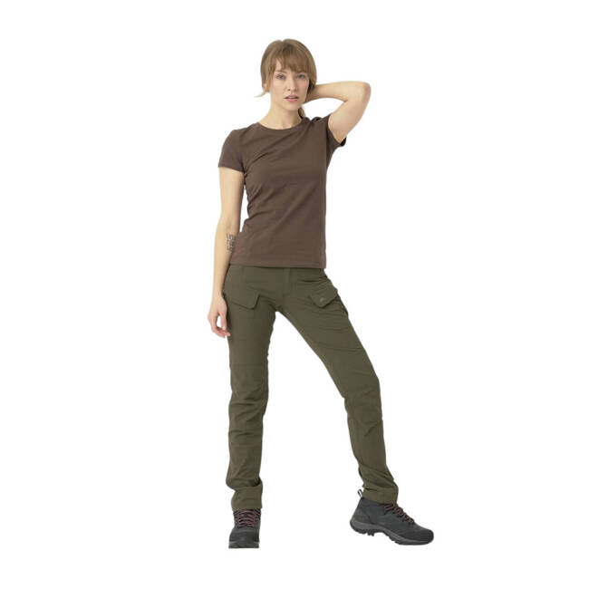 WOMEN'S SLIM FIT ORGANIC COTTON T-SHIRT - EARTH BROWN - HELIKON-TEX