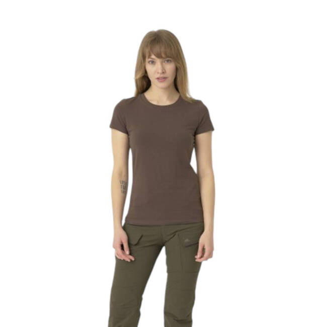 WOMEN'S SLIM FIT ORGANIC COTTON T-SHIRT - EARTH BROWN - HELIKON-TEX