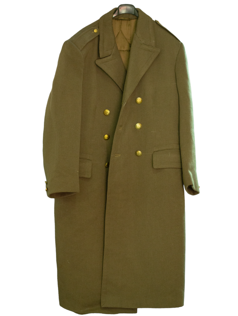 WOOL COAT - ROMANIAN MILITARY SURPLUS - OLIVE - USED