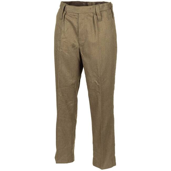 WOOL UNIFORM PANTS - BROWN - MILITARY SURPLUS BRITISH ARMY - USED