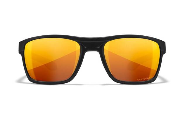 Wiley X Kingpin Ballistic Eyeshields - Black Matte Frame - Captivate Polarized Bronze Mirror 