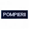 Ecuson POMPIERII piept cu contur bleumarin - aplicare Velcro (cu scai) - 10x2,5 cm